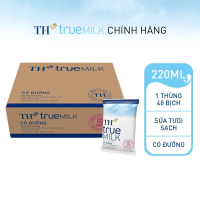 Combo 24 bịch sữa tươi TH True Milk có đường bịch 220ml