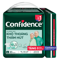 Tã dán người lớn Confidence Khô thoáng, thấm hút (size L, 20M)