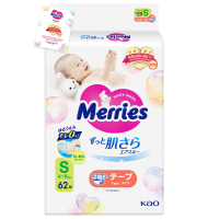 (Freeship 20k) Tã Dán Merries S62 MIếng (4-8kg)