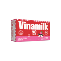 Thùng 48 Hộp Sữa Tươi Tiệt Trùng Vinamilk 100% Dâu Hộp 110ml