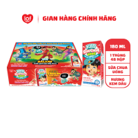 Kun sữa chua uống hương kem dâu thùng 48 hộp x 180ml