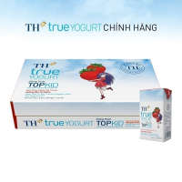 Thùng 48 hộp sữa chua uống tiệt trùng TOPKID hương dâu tự nhiên TH True Yogurt 110ml