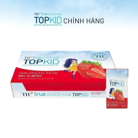 Thùng 48 hộp sữa trái cây TOPKID hương dâu tự nhiên TH True Juice Milk 110ml