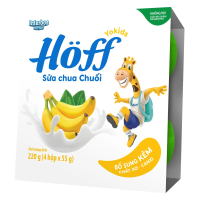 Sữa chua hoa quả Hoff - Chuối (Lốc 4 hủ)