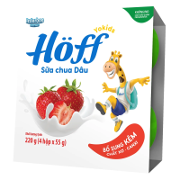 Sữa chua hoa quả Hoff - Dâu (Lốc 4 hủ)