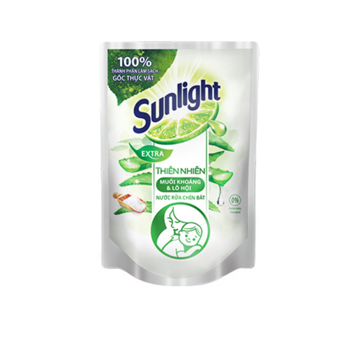 Nước rửa chén Sunlight Thiên nhiên Muối khoáng Lô hội túi 750g