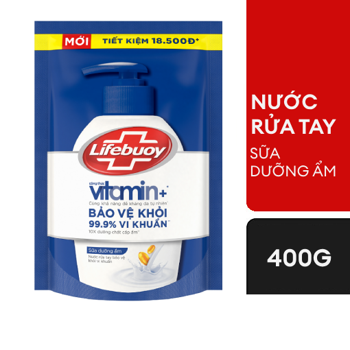 Nước rửa tay Lifebuoy Vitamin+ Sữa dưỡng ẩm 400g