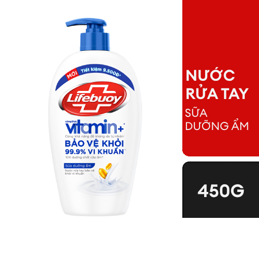 Nước rửa tay Lifebuoy Vitamin+ Sữa dưỡng ẩm 450g