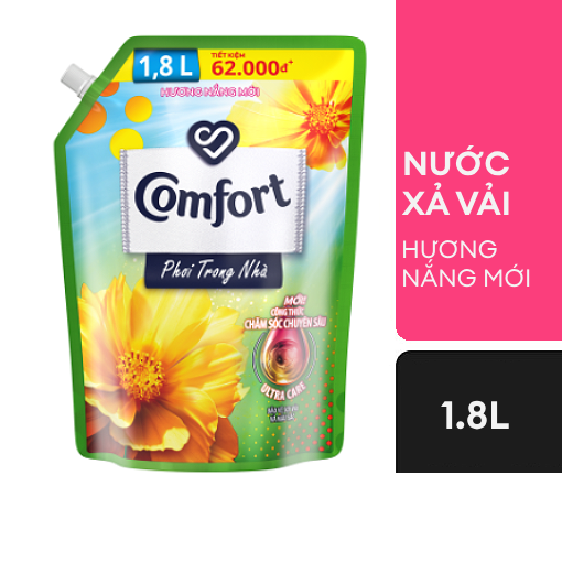 (Freeship 20k) Nước xả vải Comfort Phơi Trong Nhà Hương Nắng Mới 1.8l