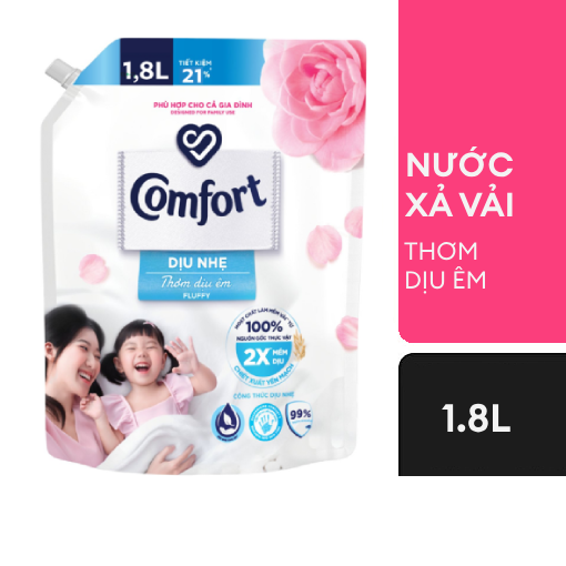 (Freeship 20k) Nước xả vải Comfort Dịu nhẹ Thơm dịu êm 1.8l