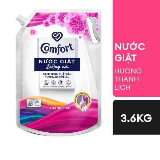 (Freeship 20k) Nước giặt Comfort Dưỡng vải hương Thanh lịch túi 3.6kg