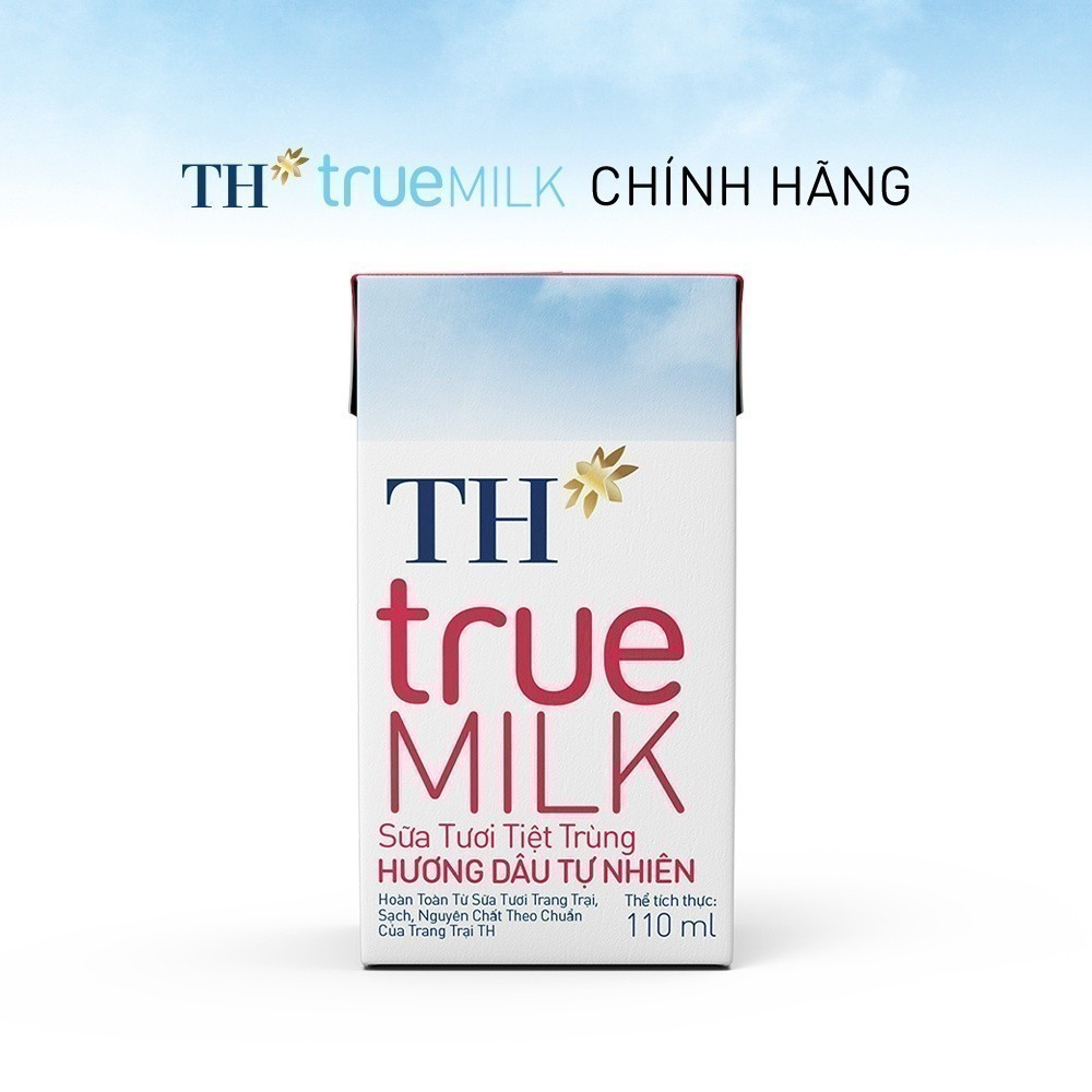 Combo 24 hộp sữa tươi tiệt trùng vị dâu TH True Milk 110ml