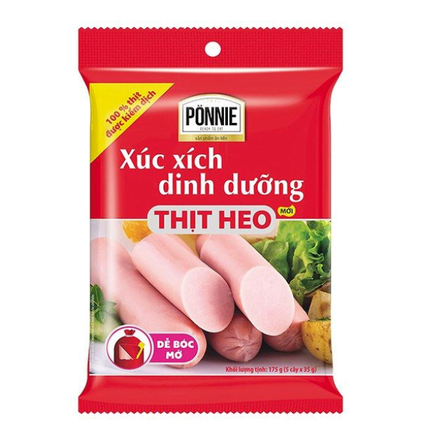 Xúc xích dinh dưỡng Ponnie Heo 35g (5 cây * 35g)