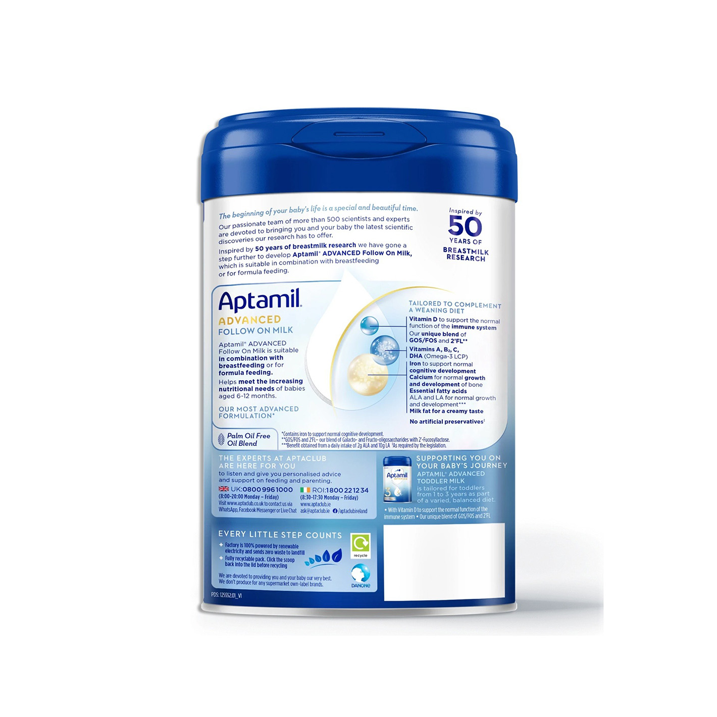 Sữa Aptamil Advanced Anh số 2 800g (6 - 12 tháng)