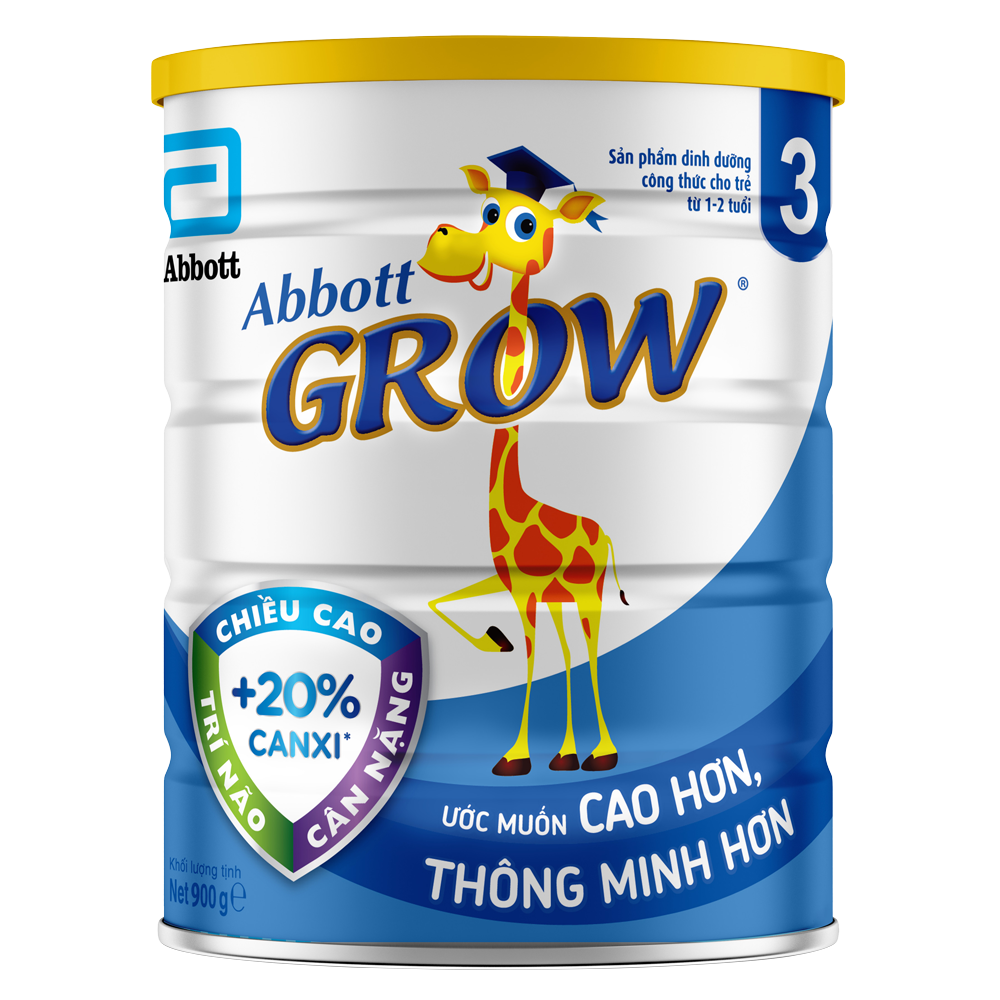 Sữa Bột Dinh Dưỡng Abbott Grow 3, 900g, 1-2 Tuổi