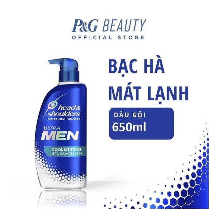 (Freeship 20k) Dầu Gội Sạch Gàu Head & Shoulders Ultra Men Bạc Hà Mát Lạnh 650ml