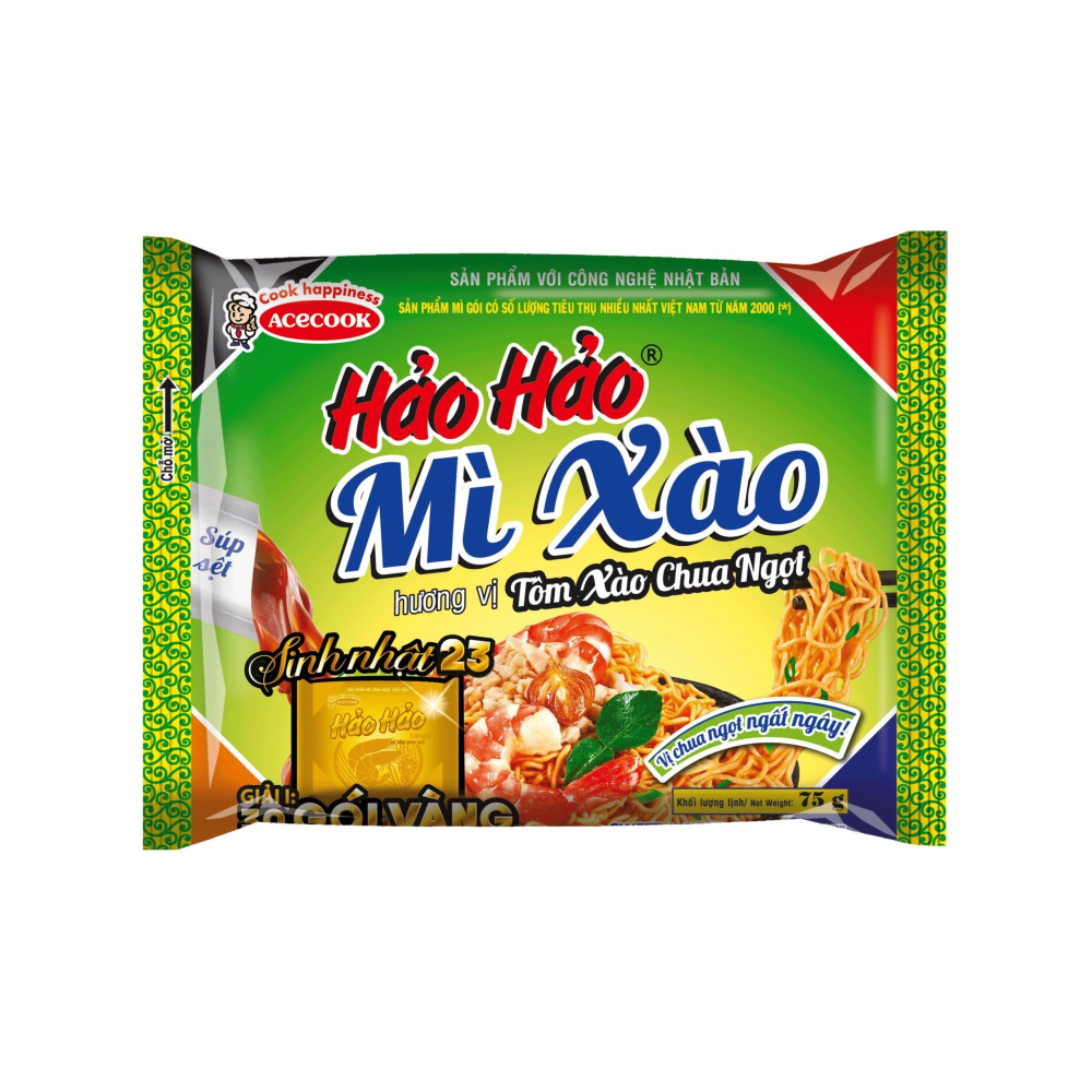 Combo 5 Gói Mì Hảo Hảo Tôm Xào Chua Ngọt 75g