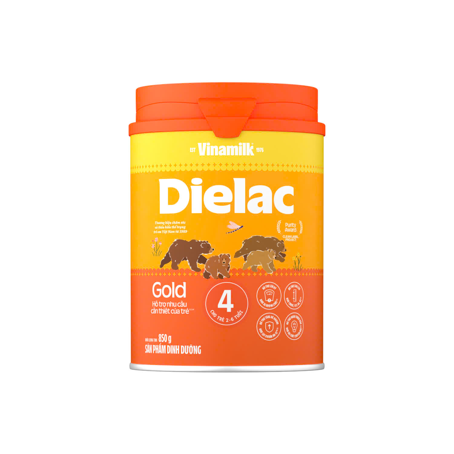 (Mẫu mới) Sữa Dielac Gold 4 Lon 850g (2-6 tuổi) - Mẫu cũ alpha gold