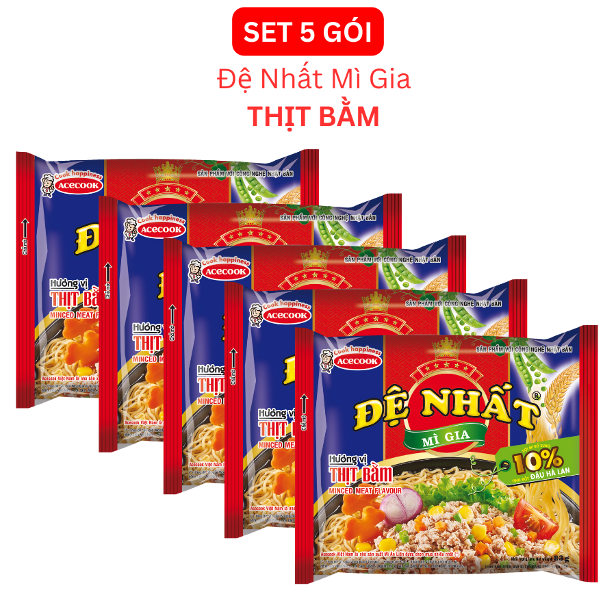 Combo 5 Gói Mì Đệ Nhất Mì Gia Thịt Bằm 83g