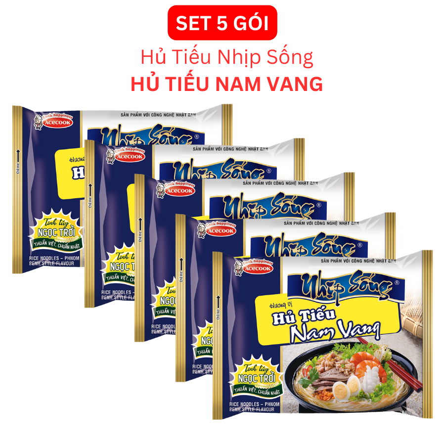 Combo 5 gói Hủ Tiếu Nhịp Sống Nam Vang 70g