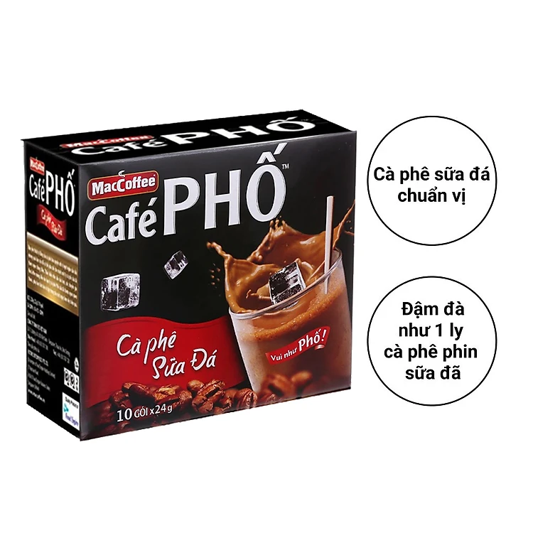 Cà Phê phố Sữa Đá Hộp 10 gói x 24 gam