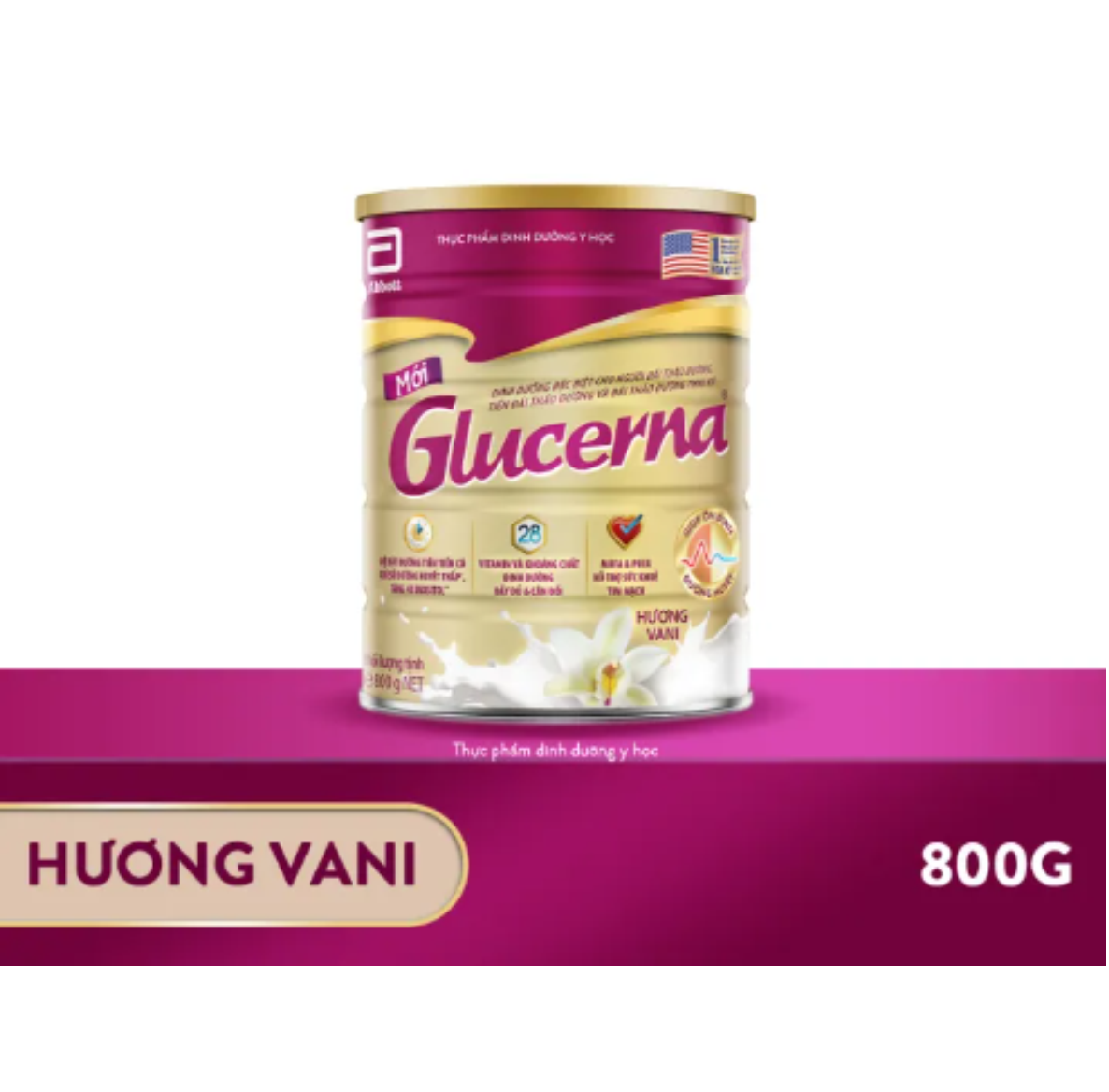 Sữa bột Glucerna Hương Vani Lon 800g