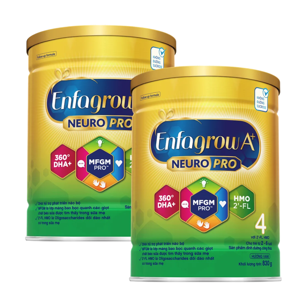 Combo 2 Lon Sữa Enfagrow A+ số 4 830g (2-6 tuổi) 2Flex
