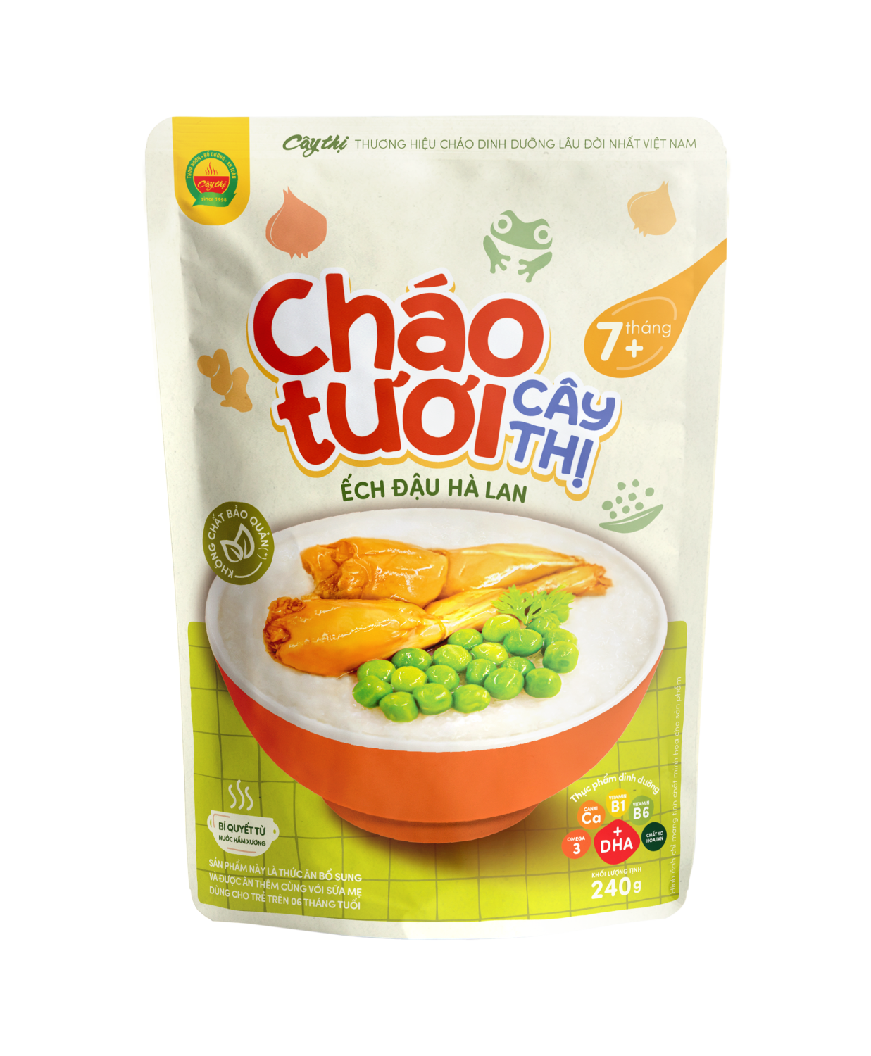 Cháo tươi Cây Thị ếch đậu hà lan 240g (Trên 7 tháng)