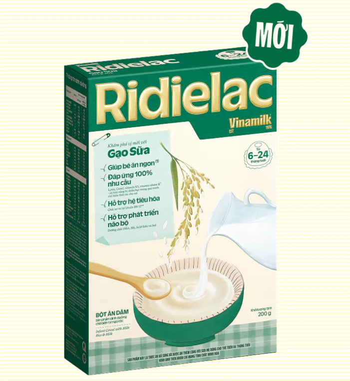 Bột ăn dặm Ridielac Gold Gạo Sữa HG 200g