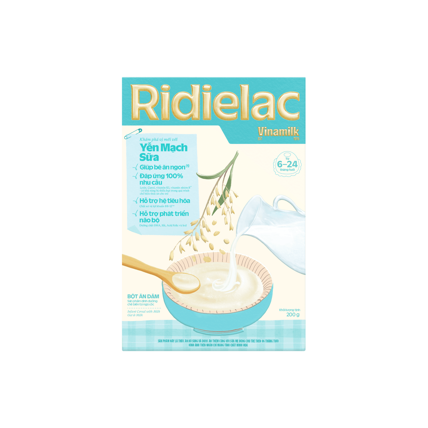 Bột ăn dặm Ridielac Gold Yến Mạch Sữa HG 200g