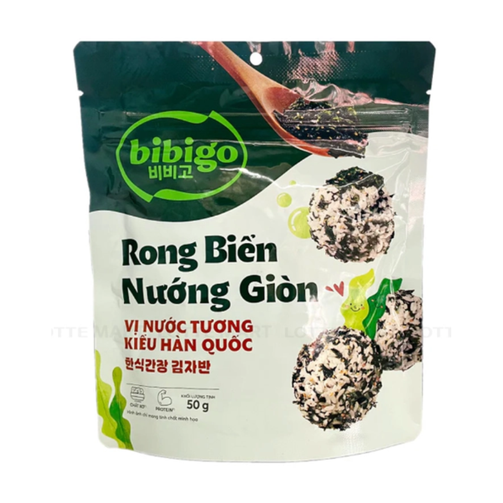 Rong Biển Giòn Vị Nước Tương Kiểu Hàn Quốc bibigo Gói 30g