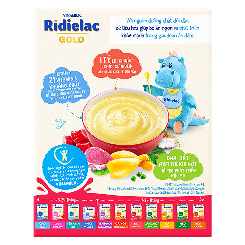 Bột ăn dặm Ridielac Gold 4 Vị Mặn HG 200g