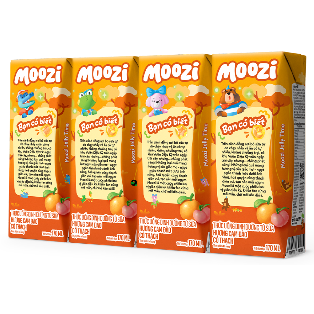 Thùng 48 Hộp Sữa Moozi Hương Socola có thạch Moozi 170ml