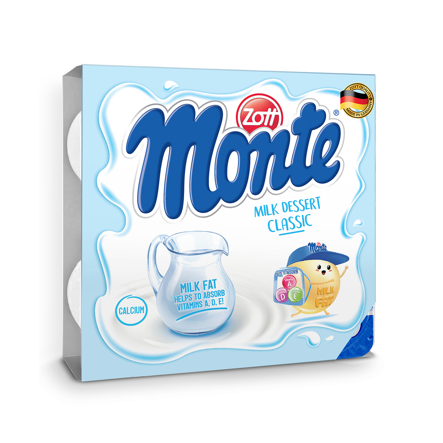 Lốc 4 Hủ Váng sữa Zott Monte classic 55g