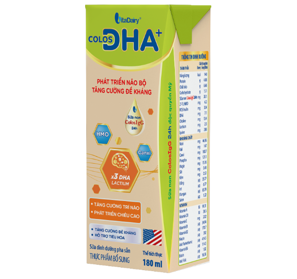 (Freeship 20k) Sữa Uống Dinh Dưỡng Colos DHA 180ml - Thùng 48 hộp