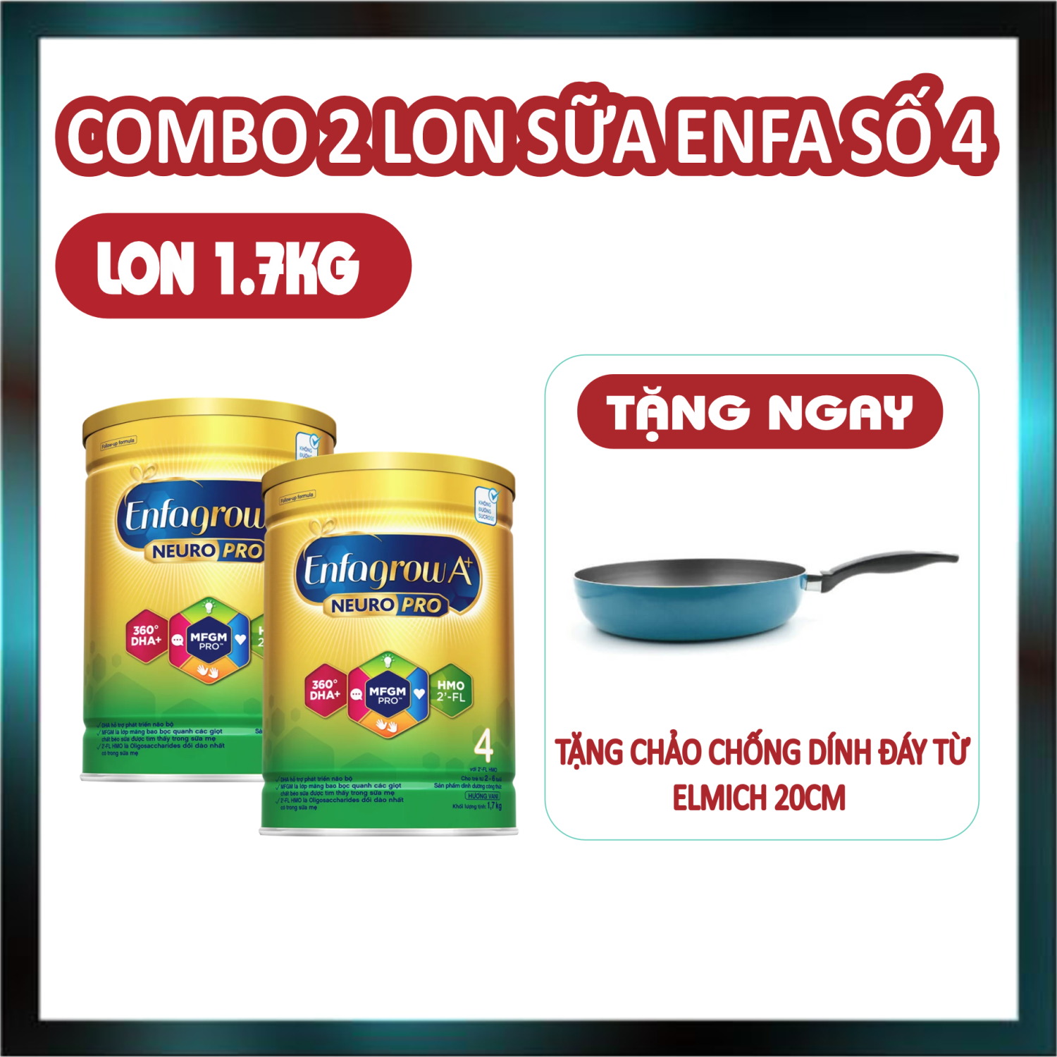 Combo 2 Lon Sữa Enfagrow A+ số 4 1700g (2-6 tuổi) 2Flex
