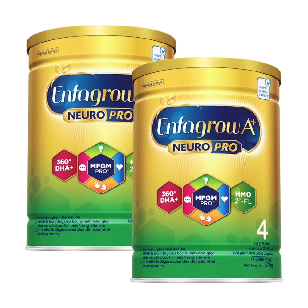 Combo 2 Lon Sữa Enfagrow A+ số 4 1700g (2-6 tuổi) 2Flex