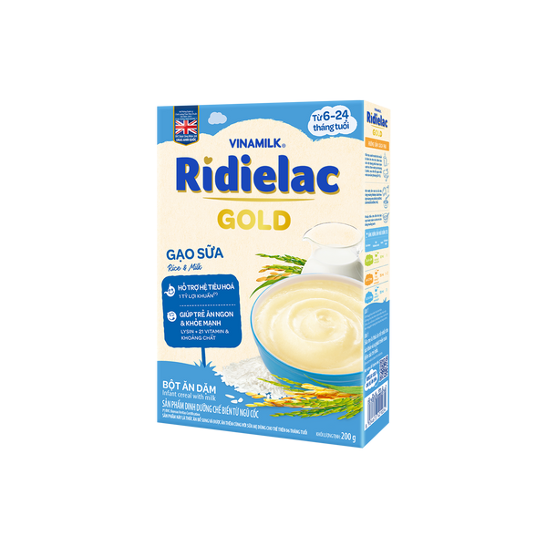 Bột ăn dặm Ridielac Gold Gạo Sữa HG 200g