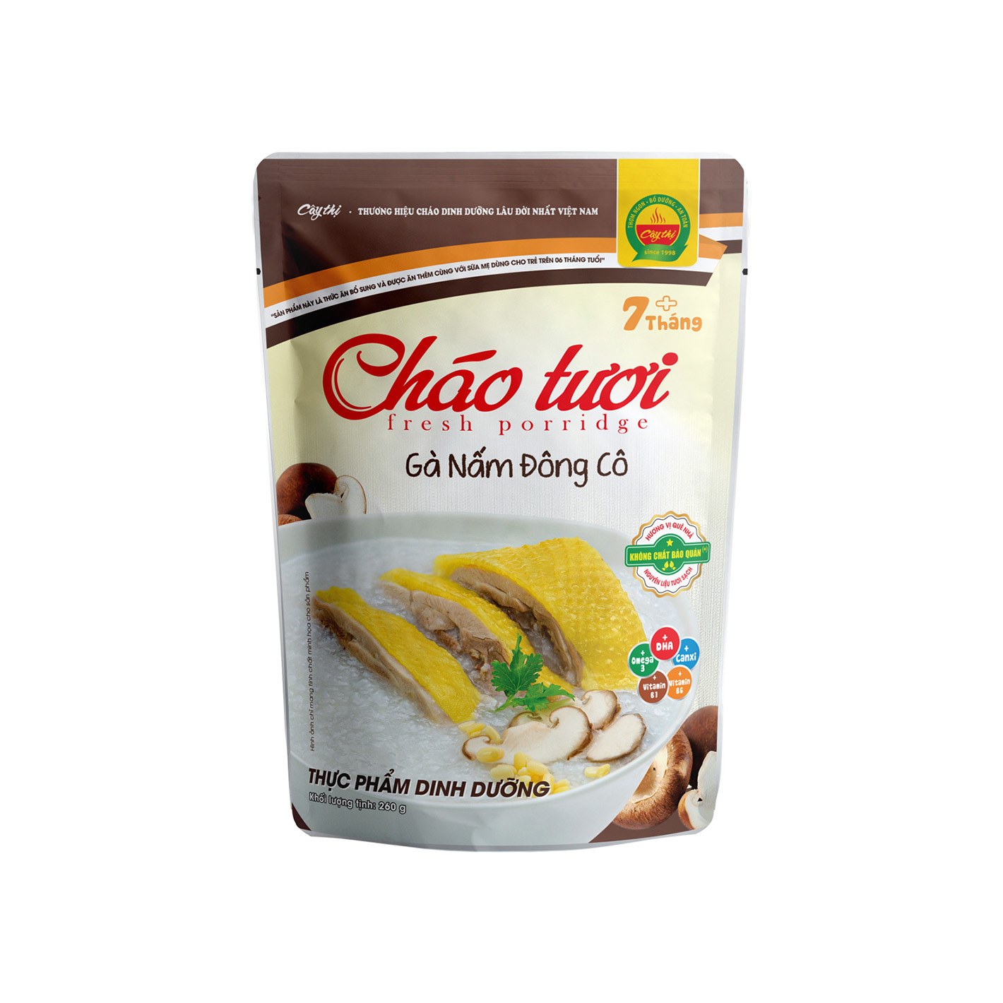 Cháo tươi Cây Thị gà nấm đông cô 240g (Trên 7 tháng)