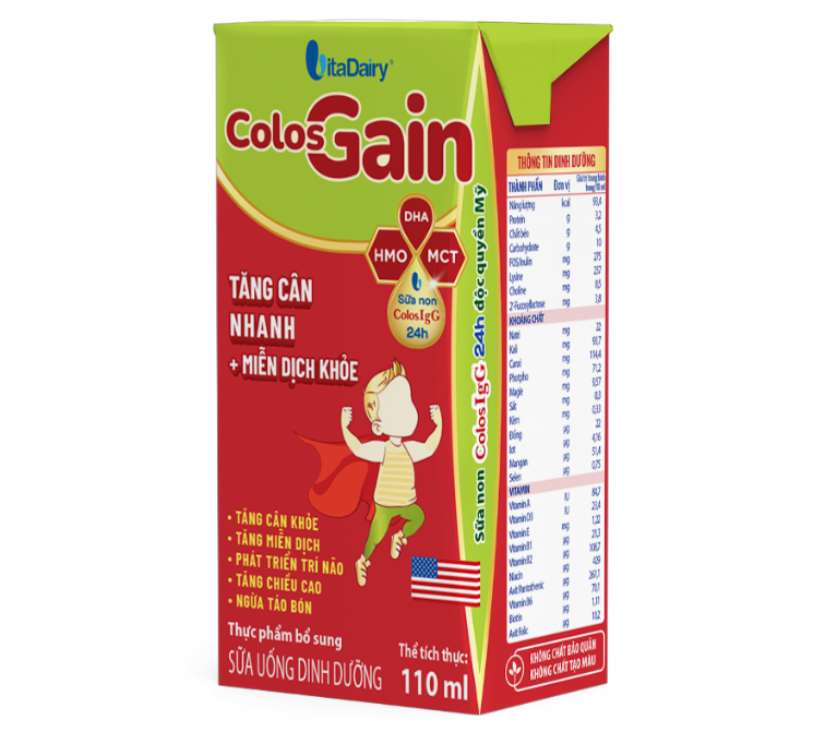 (Freeship 20k) Sữa Uống Dinh Dưỡng Colos Gain 110ml - Thùng 48 Hộp