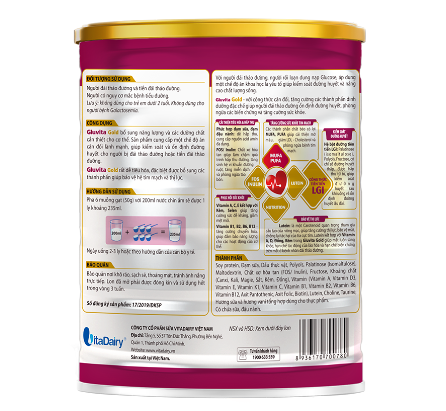 (Freeship 20k) Sữa Gluvita Gold 900g Thực phẩm dinh dưỡng dành cho người đái tháo đường