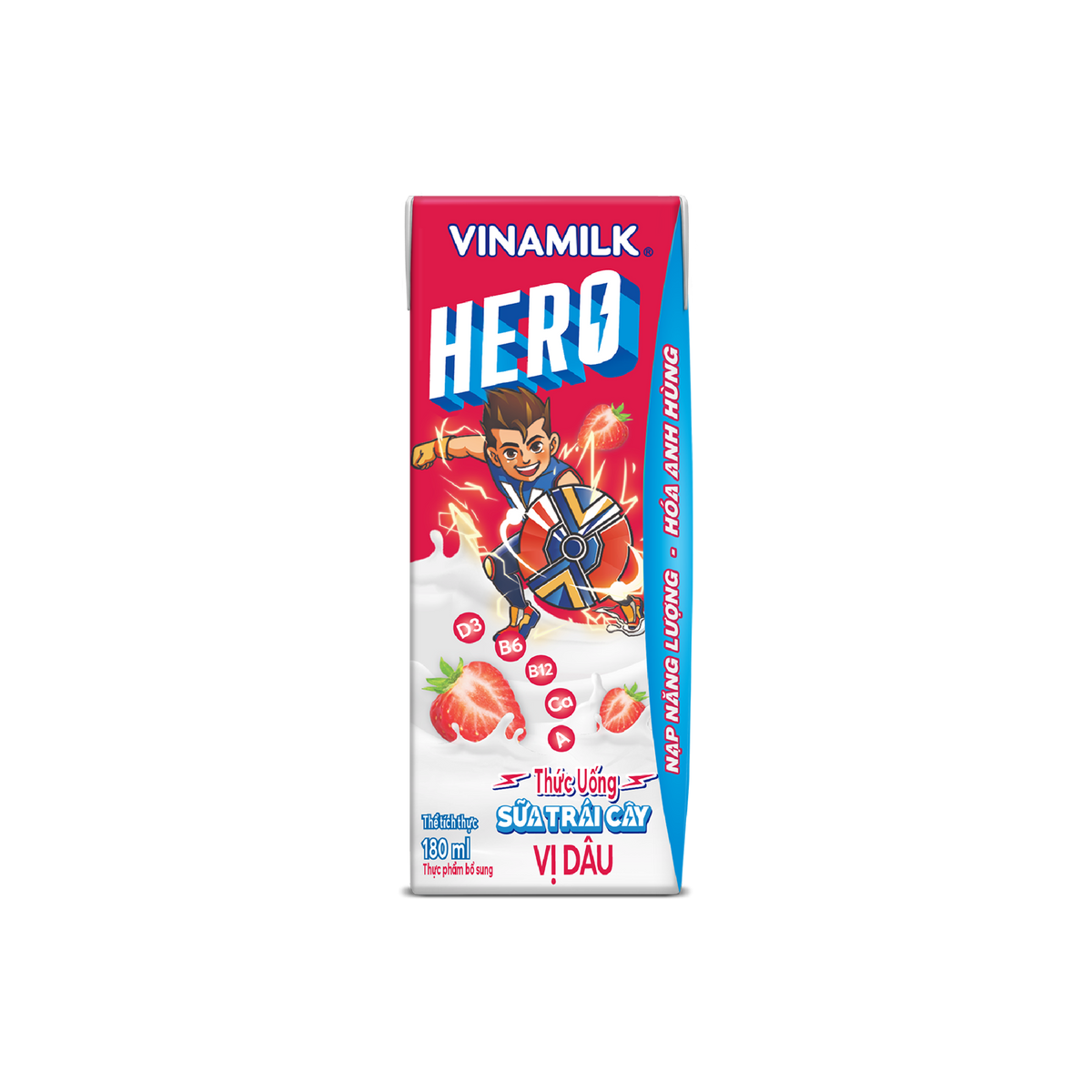 Thùng 48 Hộp Sữa Trái Cây Hero Vinamilk Hương Dâu 180ml