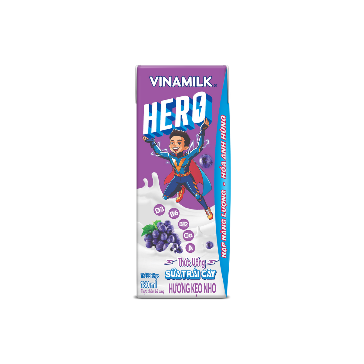 Combo 24 Hộp Sữa Trái Cây Hero Vinamilk Hương Nho 180ml