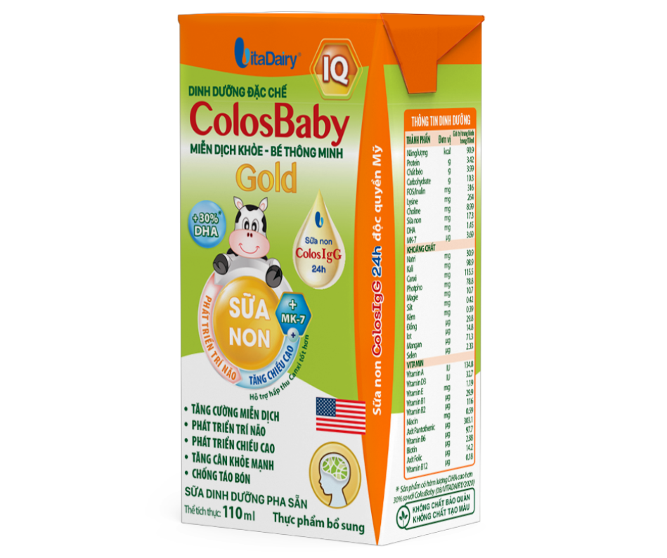 (Freeship 20k) Thùng 48 Hộp Sữa bột pha sẵn Colosbaby IQ 110ml