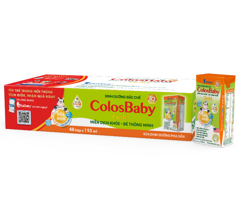 (Freeship 20k) Thùng 48 Hộp Sữa bột pha sẵn Colosbaby IQ 110ml