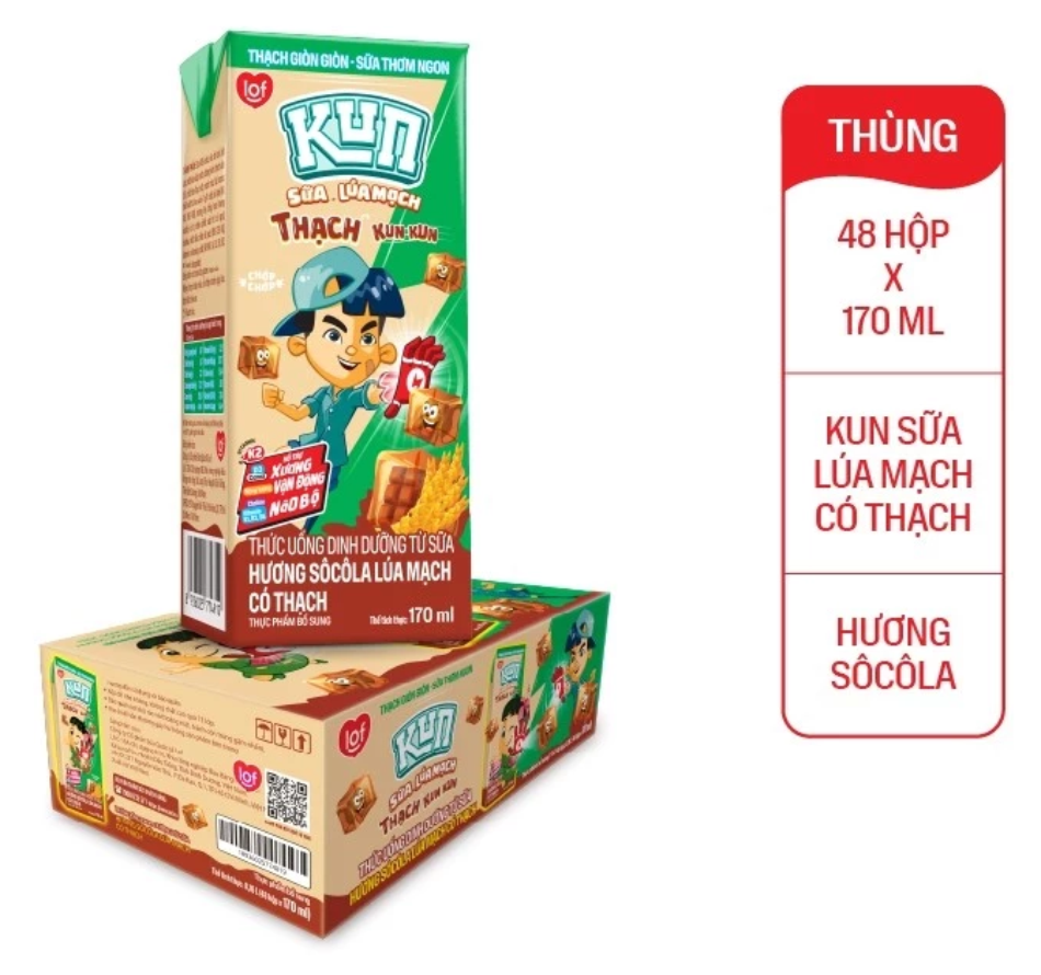 Sữa Kun Thạch Hương Socola 170ml tặng vợt Pickleball