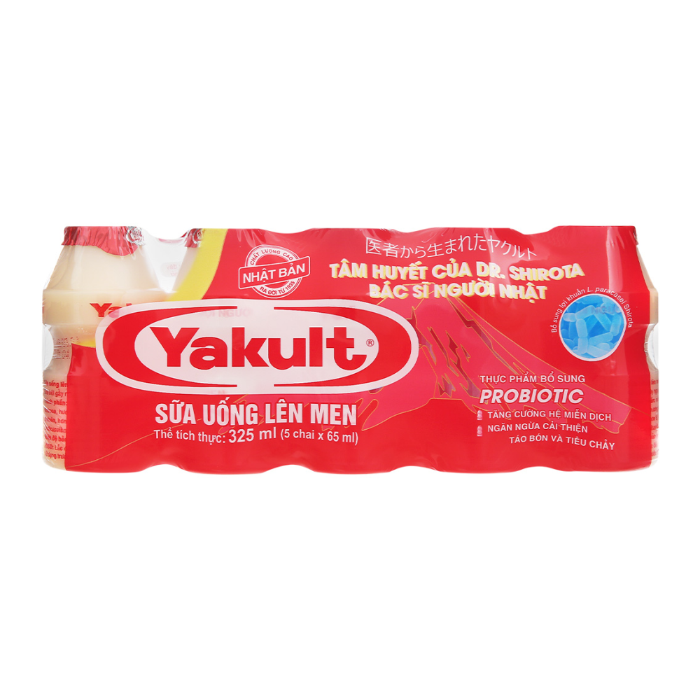 Lốc 5 Chai Sữa chua uống men sống Yakult vani - Chai 65ml