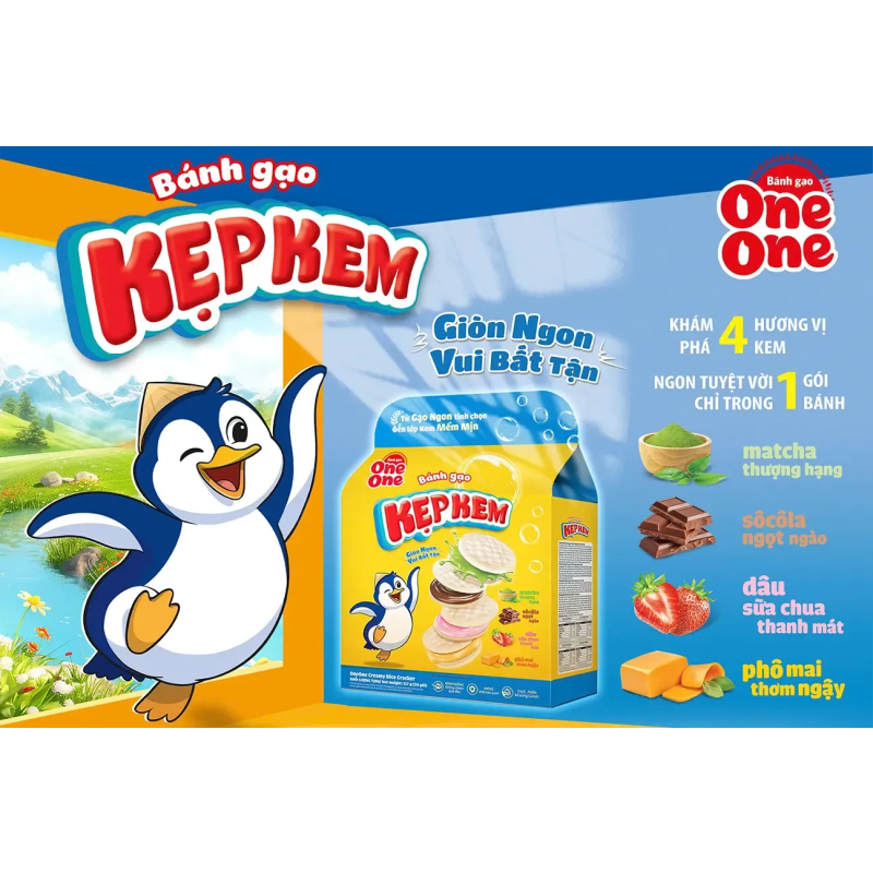Bánh gạo kẹp kem One One gói 117g