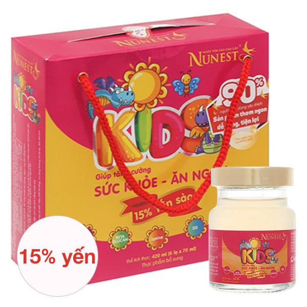 (Freeship 20k) Lốc 6 hũ yến sào Nunest Kids Hương Vani 70 ml (từ 6 tháng)