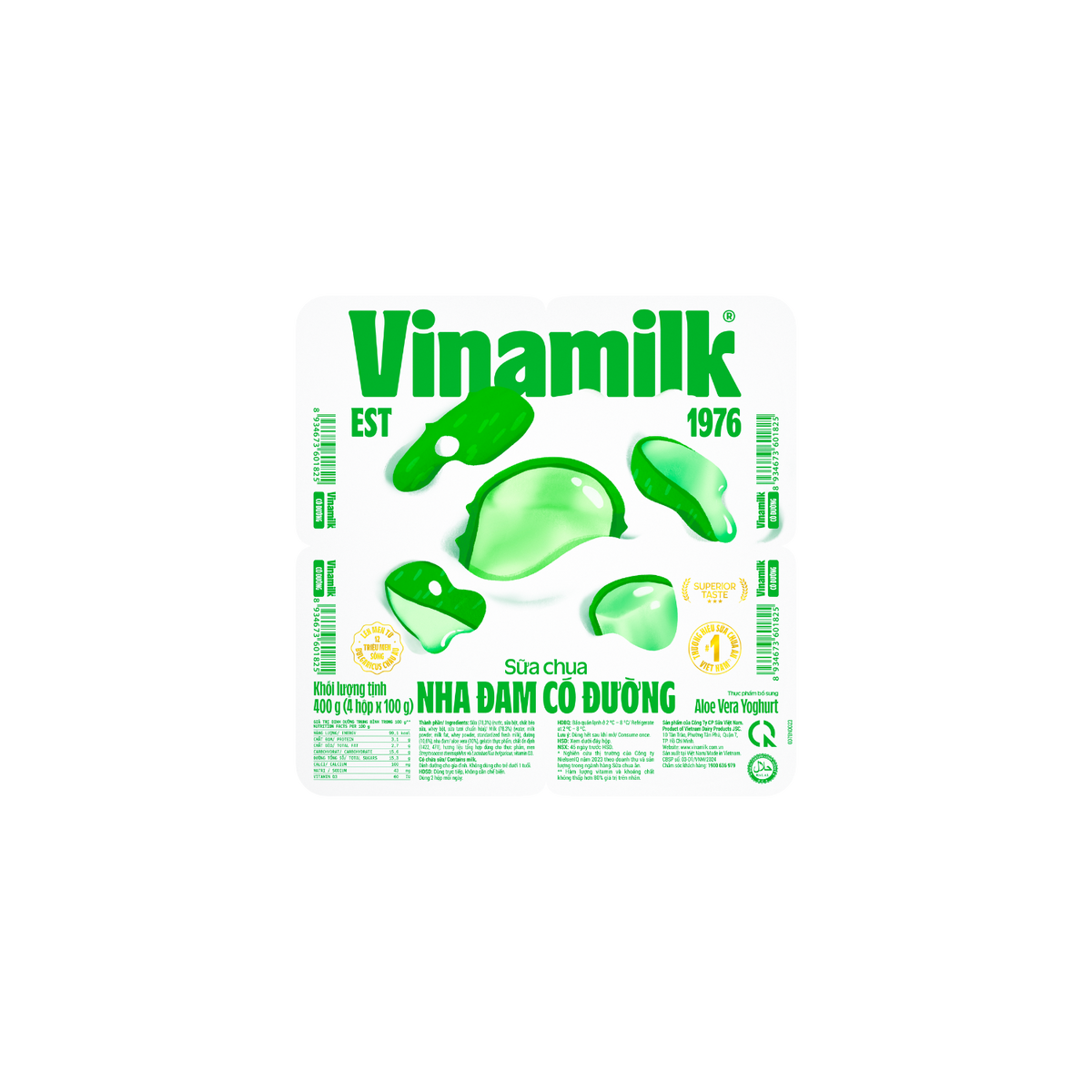 Lốc 4 Hủ Sữa chua ăn Vinamilk Nha đam